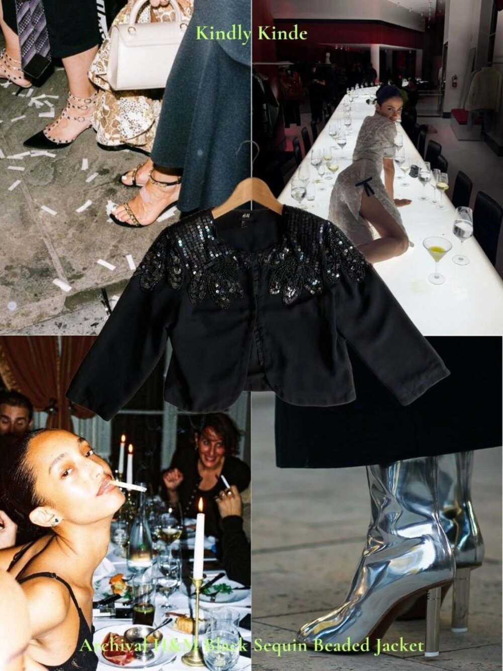H&M Black Sequin Beaded Bolero Jacket Occasion 8